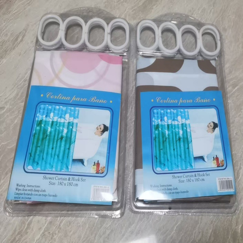 Cortina de Baño Impermeable y Antihongos, PE, Impermeable, para Baño