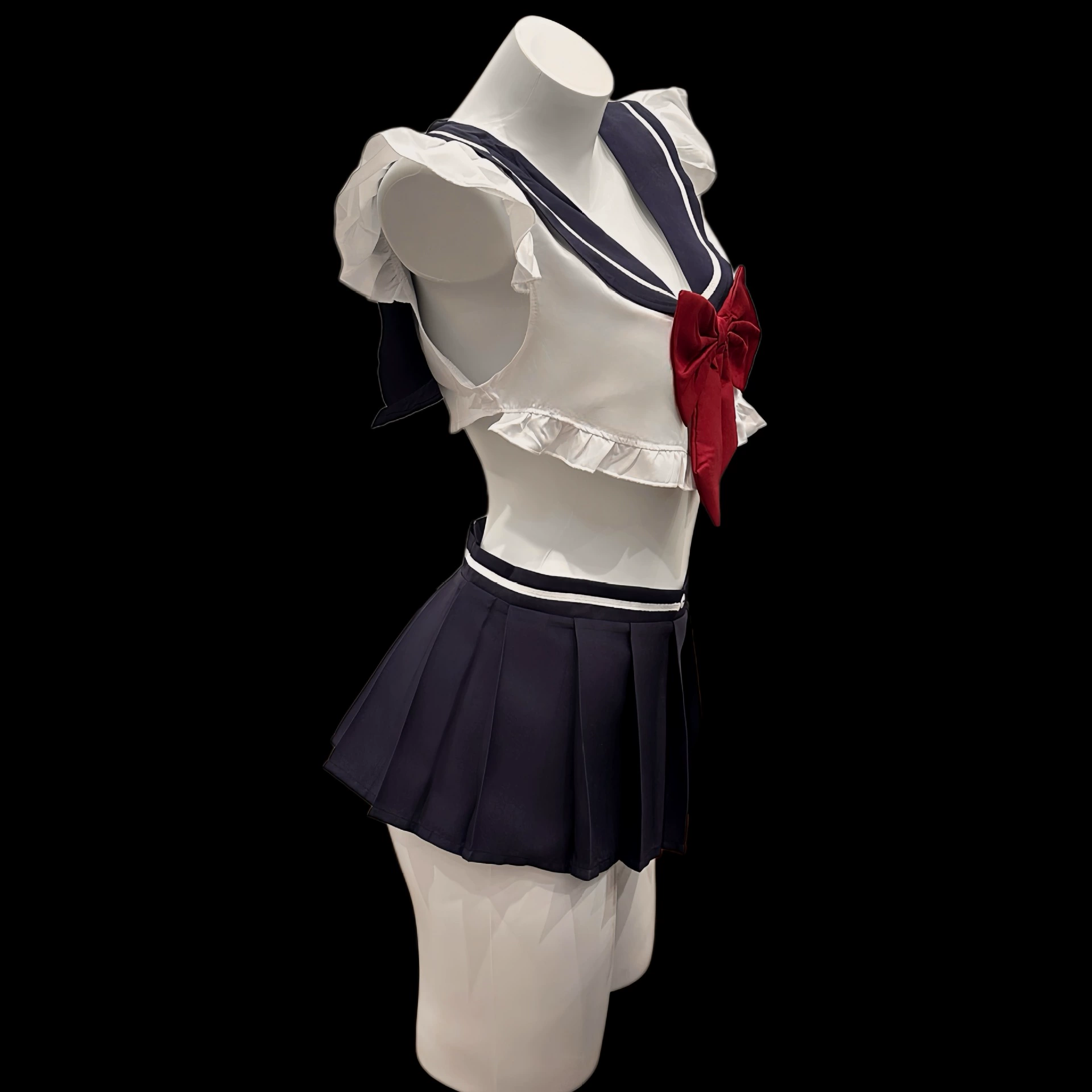 曼欲 Underwear with bow, cute pleated skirt, set