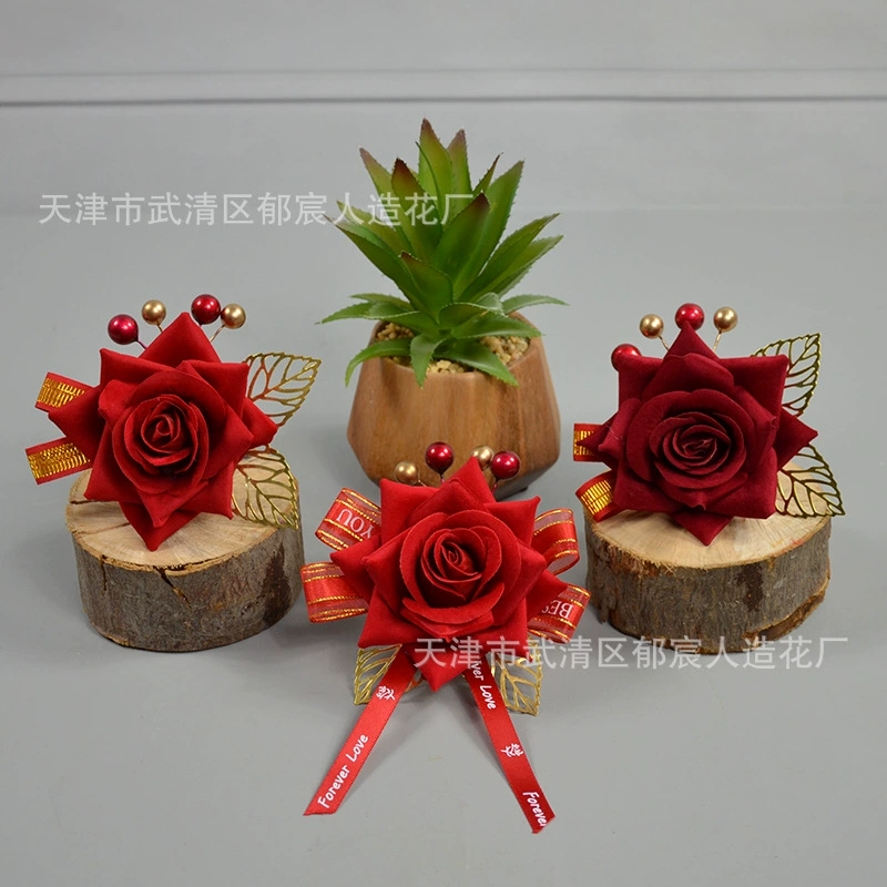  Velvet chest flower wholesale manufacturers supply ribbon Chinese wedding breasts Flower Mori bride bride and bride guest meeting