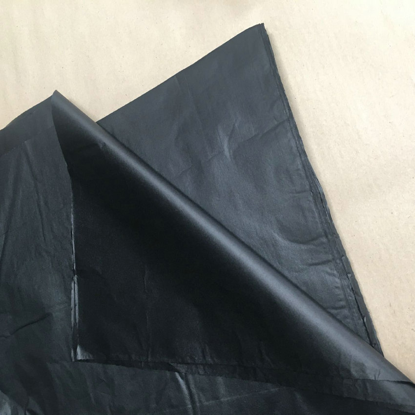 14G机内染纯木浆黑色薄页纸 黑色单面拷贝纸棉纸雪梨纸