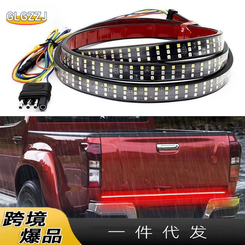 Пикап Светодиодный трехрядный трехцветный пикап задний фонарь 60 дюймов 150 см пикап свет рулевого сигнальной лампы