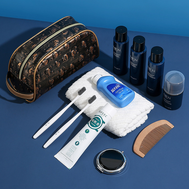 Bolsa de lavado de viaje para hombres portátil impermeable portátil retro de alta calidad de gran capacidad de suministros de baño bolsa de almacenamiento de lavado