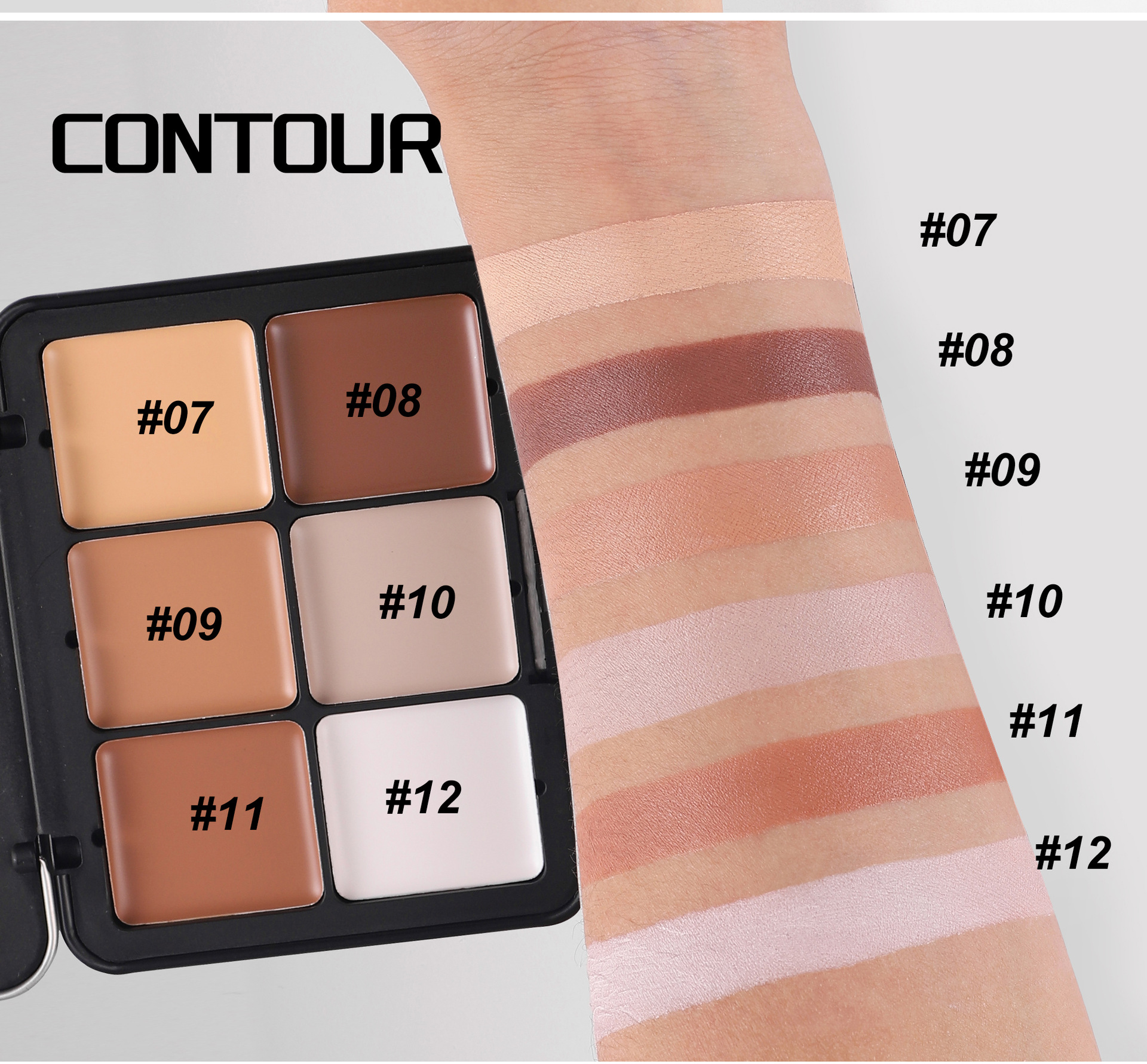 Cross-border 12-color tin box Blush palette, multi-purpose handaiyan Concealer Highlighter Contouring Palette Matte Blush Cream undefined