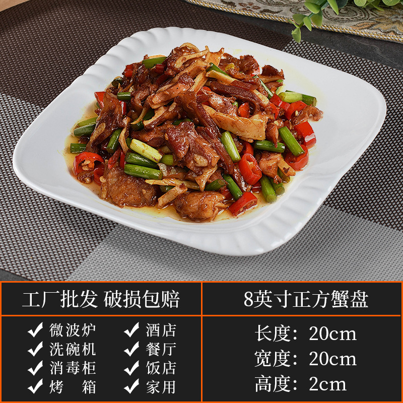 8inch 사각 게 접시