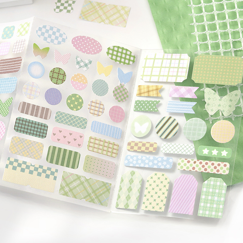 NOTE FOR Pegatinas decorativas de tres pliegues Líneas Caprice Series Simple Coreano Lindo Gráfico Etiqueta pequeña Pegatinas