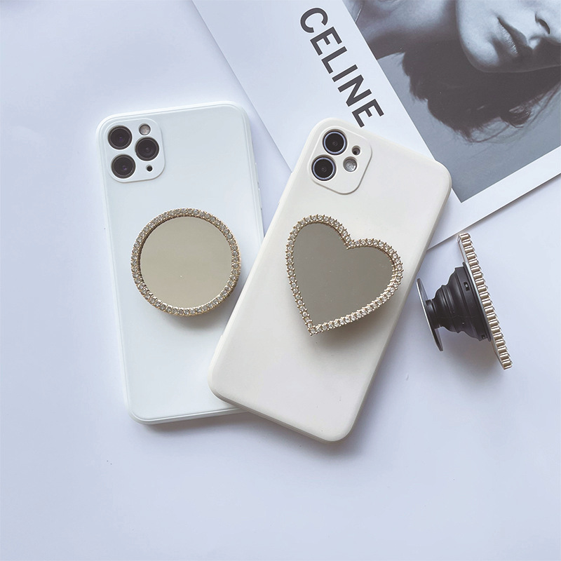 20g Weight Mobile Phone Universal Applicable Brands Airbag Bracket Classification Acrylic, Mirror Material Round, Oval, Heart Shape Pattern Classic Style Style Round Oval Heart Shape Acrylic Mirror Classic Style Mobile Phone Universal Airbag Bracket 8