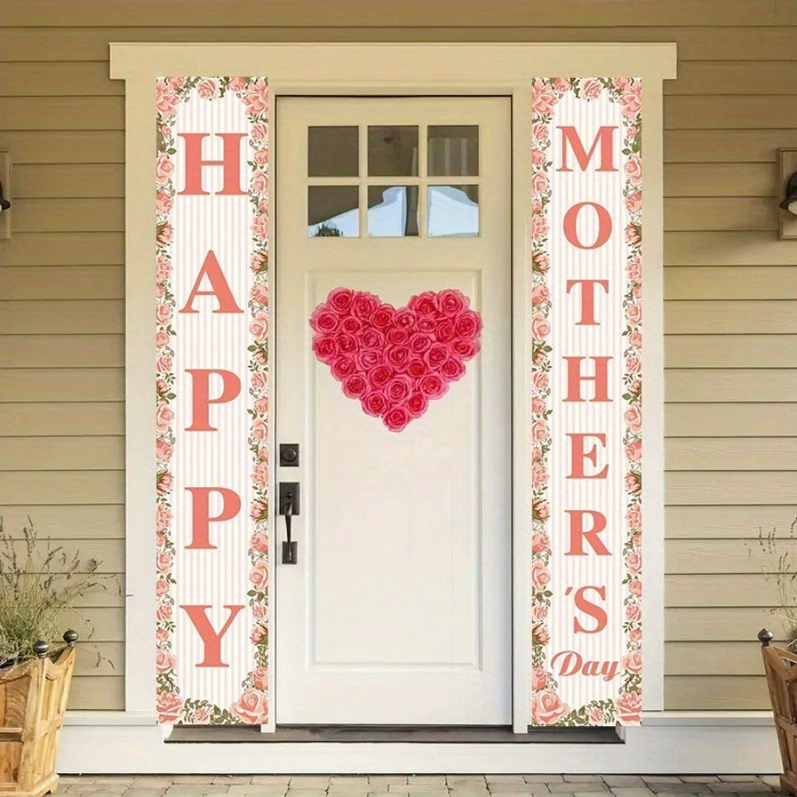 Cross-border new Happy Mother's Day banner, Mother's Day welcome porch sign Seasonal party porch sign