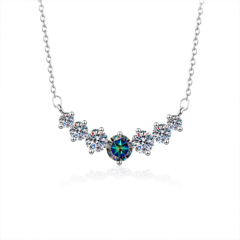 Colgante de plata esterlina 5 quilates 925 collar de piedra de moissanita collar de plata colgante de clavícula de mujer comercio exterior transfronterizo