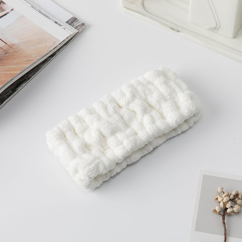 Cara lavado pelo banda coral felpa Mujer estudiante diadema alto elástico antideslizante Otoño e Invierno máscara lavado headbufanda tocado