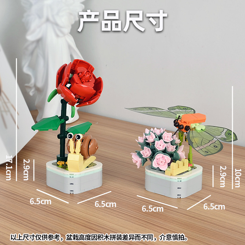 Diamante caballo mariposa libélula en maceta flores rompecabezas montado bloques de construcción adornos creativos 103f Navidad Año Nuevo regalo de Año Nuevo