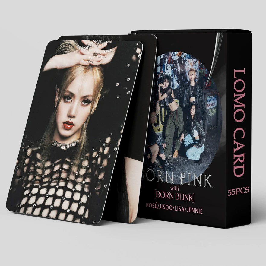 Общая линейка точек KPOP розовые чернила 55 маленьких карточек ЛИСА ROSEJENNIEJISOO звезда периферии ЛОМО карты