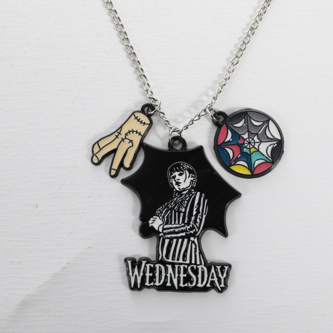Wednesday黑色星期三钥匙扣美剧周边亚当斯一家哥特萝莉W项链耳环|undefined