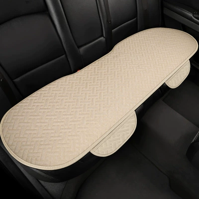 Seat cushion, seat cover: Backrest Four-Season Tie-Free Anti-Slip Foreign - beige-rear-seat-cushion
