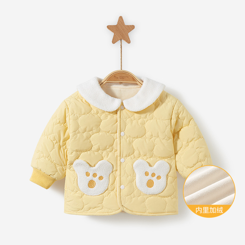 Abrigo DE LOS NIÑOS otoño y el invierno Bebé caliente cardigan engrosada estilo occidental ropa de algodón acolchado para niños y niñas ropa de bebé de invierno forrado