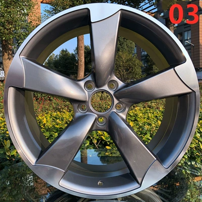 Applicable to 17 18 19 20 inch Audi modified wheel hub RS A3 A4L A5 ABT A7 A8 blade (Hub) - 16x7j-03-gray-bright-edge