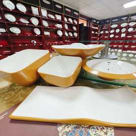 A8密胺餐具配菜盘火锅餐盘碗蘸料盘烤肉盘厂家直供批发轻奢复古