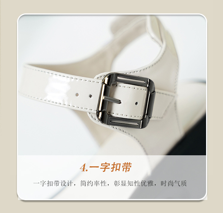 Sandal cao gót nữ da bò đế dày quai ngang đính đá — màu đen chi tiết 18