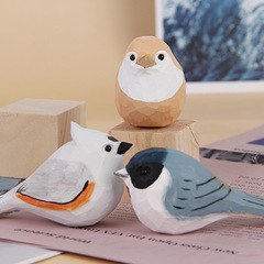 Wooden children's toys manufacturer wholesale Little Fat Bird wooden ornaments office living room crafts ornaments