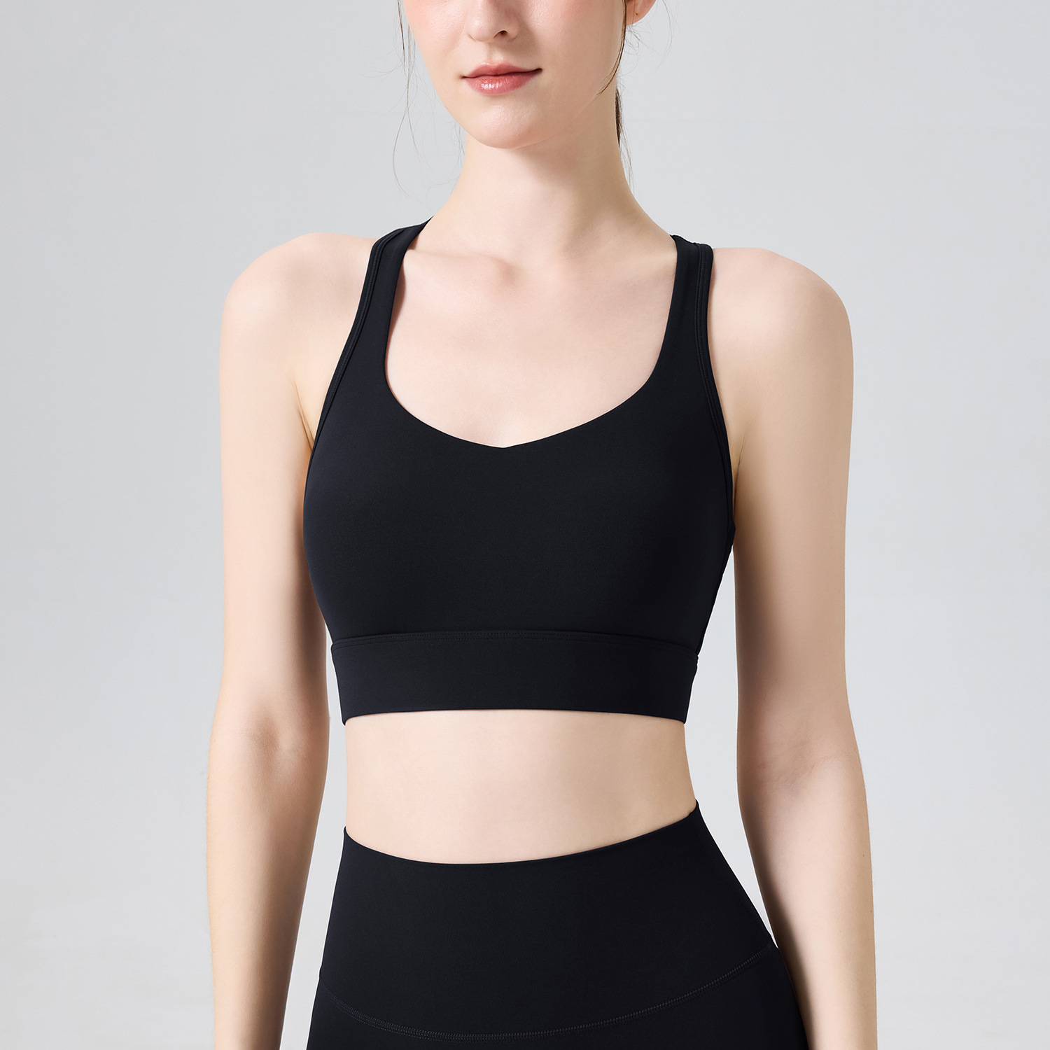 N66 Laica trajes de yoga integral a prueba de choque deportes correr entrenamiento físico cruzado chaleco de belleza pecho colaterales colapso sujetador