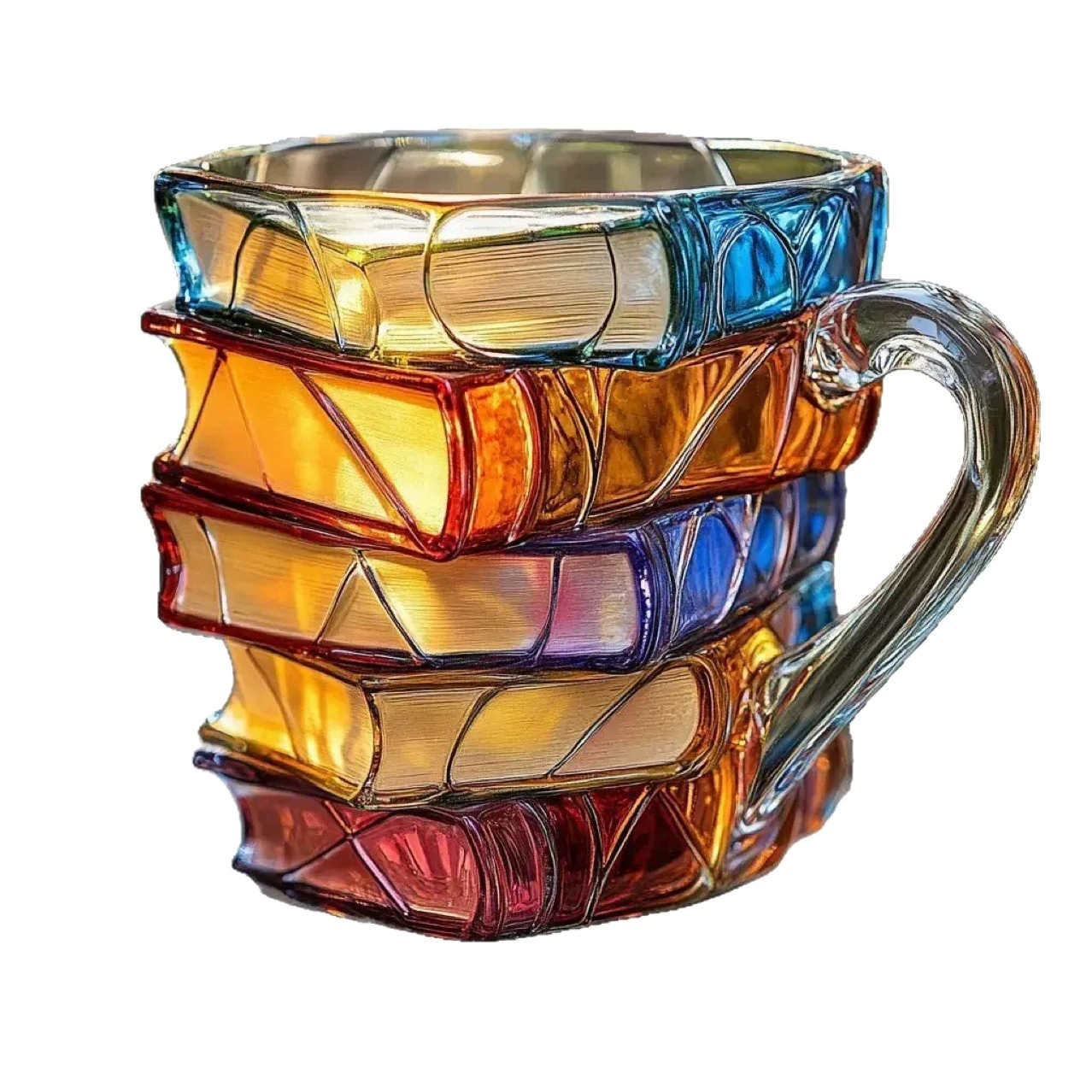 Cross-border Painted Book Mug Painted Book Cup 3D Book Coffee Cup Unique Book Stack Mug
