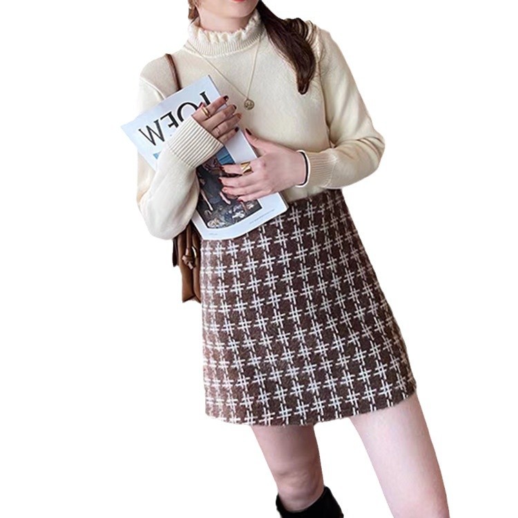 Una camiseta de punto universal suéter mujeres otoño y invierno 2024 nuevo estilo de medio cuello alto camiseta de punto exterior image 6