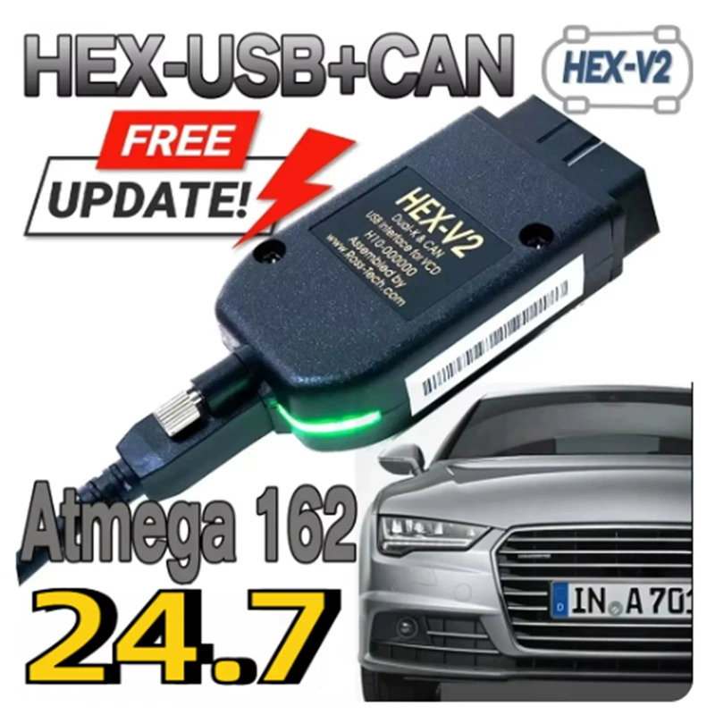 2025 Трансграничный HEX V2 VAG COM V24.7/25.3 OBD2 5054 6154 Диагностический прибор