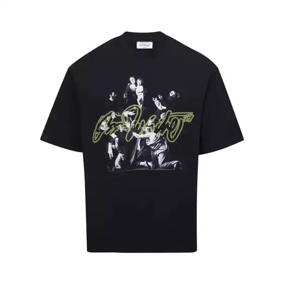 2025 Spring/Summer New Off-White Madonna Painting Fashion Short Sleeve T-Shirt Unisex Couple Style Dropshipping Wholesale Hot Sale