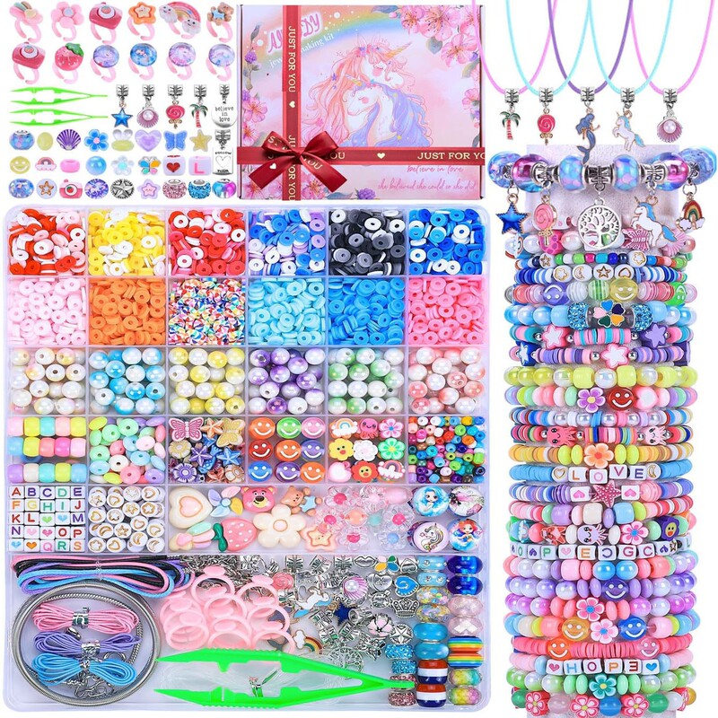 European and American Cross-Border DIY Unicorn Jewelry Soft Clay Set Clay Bead Bracelet Making Set Friendship Jewelry Making