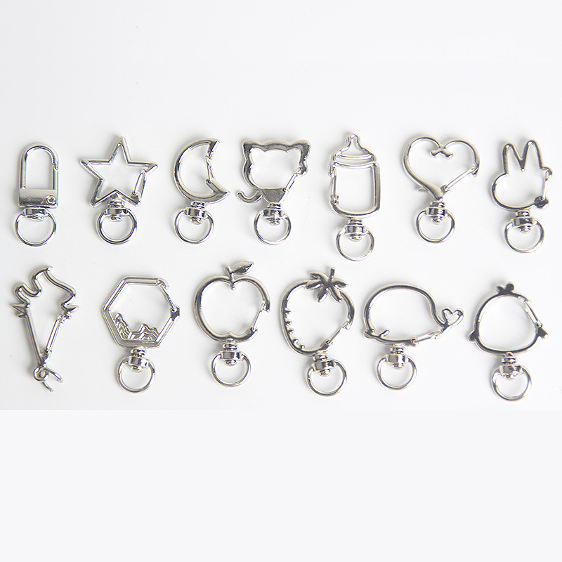 Cat God of Wealth Peach Heart with Ring Metal Keychain DIY Handmade Material Jewelry Bag Hanging Mobile Phone Chain Keychain Accessories