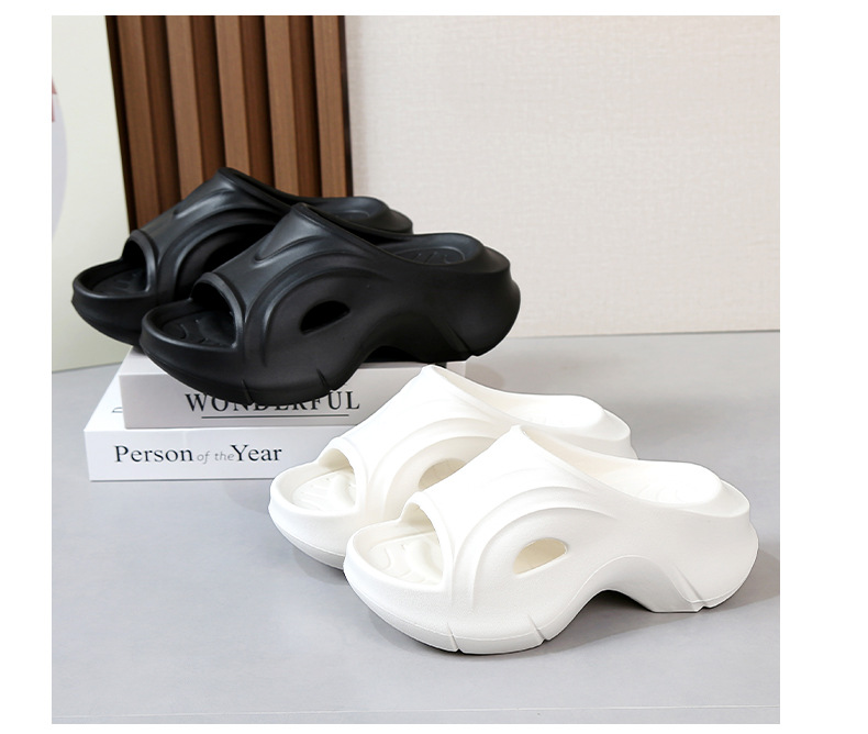 Παντόφλες με σούπερ χοντρή σόλα για γυναίκες 2024 καλοκαίρι νέα μόδα σε εξωτερικούς χώρους, Ευρωπαϊκά και Αμερικάνικα παπούτσια με πλατφόρμες παραλίας_voghion.com