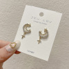 Silver needle, fashionable earrings, Korean style, simple and elegant design