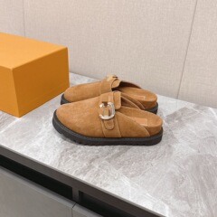 ヨーロッパとアメリカのロバブランドの高品質包頭ハーフスリッパ、男性と女性用、純粋なウールの防水プラットフォーム高さ増加靴
