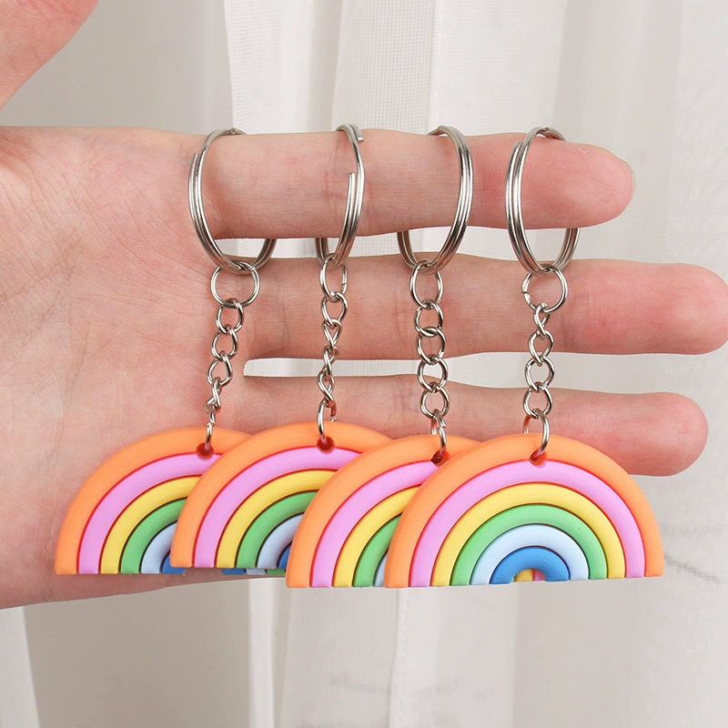 (Cross-border trading), brand rainbow keychain PVC, Birthday gift, (Physicals)