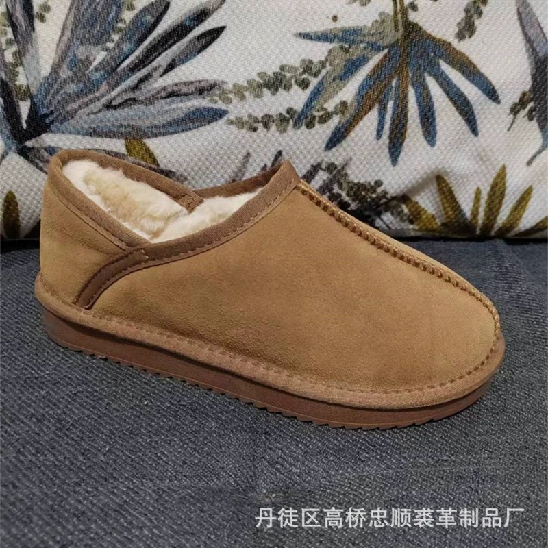 Фабричные Новые горячие трансграничные зимние сапоги для внешней торговли, теплая универсальная ленивая обувь, утолщенная хлопковая обувь без шнуровки, имитация шерсти