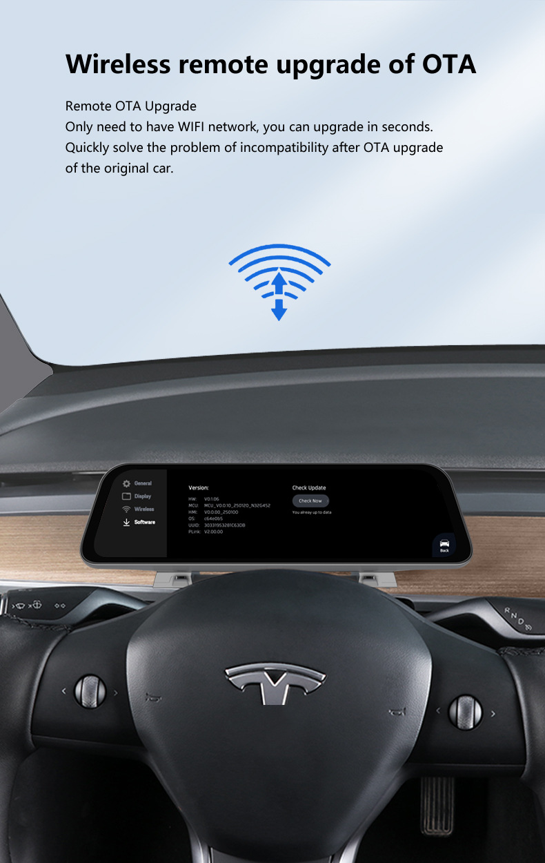 Cross-Border New Products Suitable for Tesla's New Model 3/Y/Wireless Carplay 9.66inch Modified Dashboard