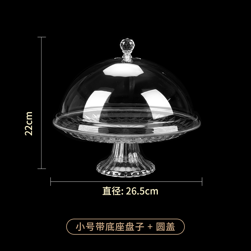 Plato de frutas con cubierta plástico acrílico transparente cubierta de polvo de alimentos redondeados snack mostrando plato de frutas secas lleno