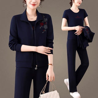 2026 春秋季女装运动套装三件套时尚休闲跑步服宽松显瘦卫衣长裤
