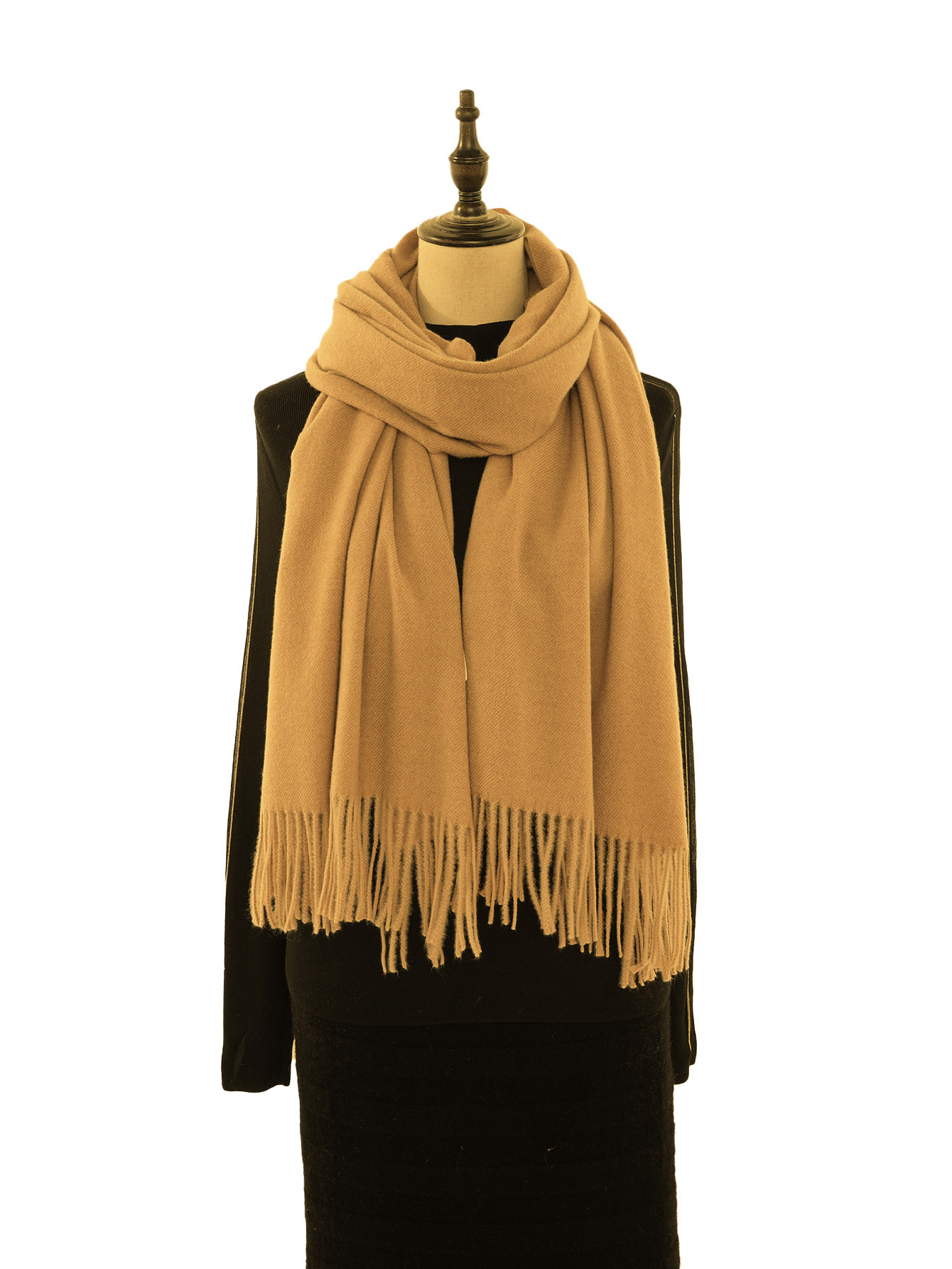 2024 Herbst und Winter Ethno-Stil Leopardenmuster Kurzer Quastengewebter Wollschal für Frauen Warmer Schalschal_voghion.com