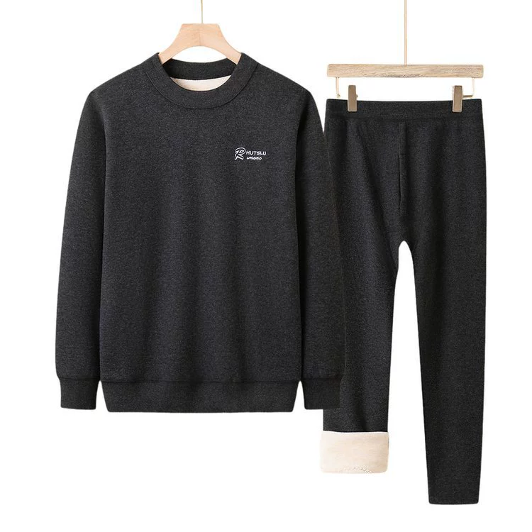 Keep warm set for elderly, warm comfortable thermal underwear, for middle age, round collar