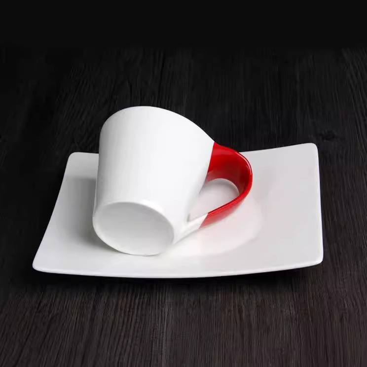 Taza de café de cerámica americana y platillo con bandeja traje italiano británico taza de té negro té de la tarde taza de leche taza de desayuno