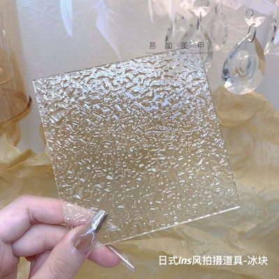 Japanese-style nail photography props ins style palette Crystal acrylic hand-held background pad ornaments online celebrity (Dırnaq bəzəkləri) - japanese-ins-style-shooting-props-ice-cube