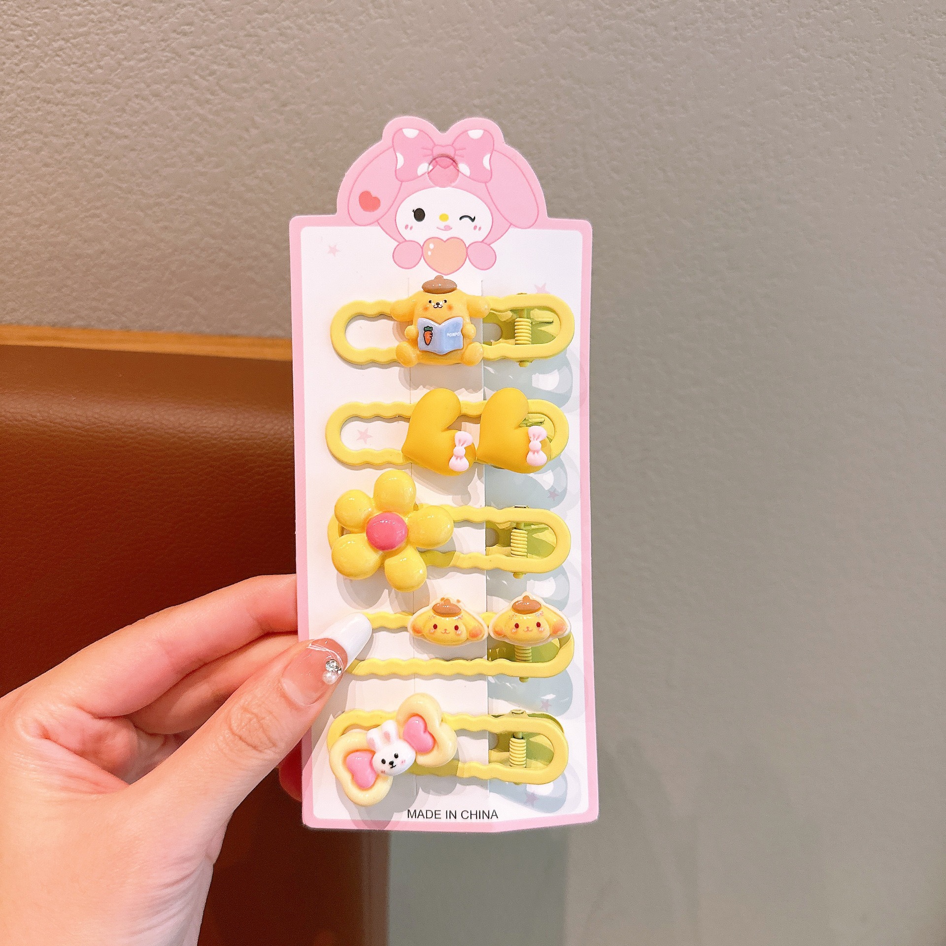 KULOMI Kids Hairpin Set Cute Sanli Pantalones Pequeñas Niñas Pequeñas Pequeñas