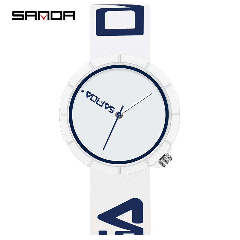SANDA 3204 Nuevo movimiento de cuarzo Correa silicona simple casual deportes al aire libre reloj estudiante