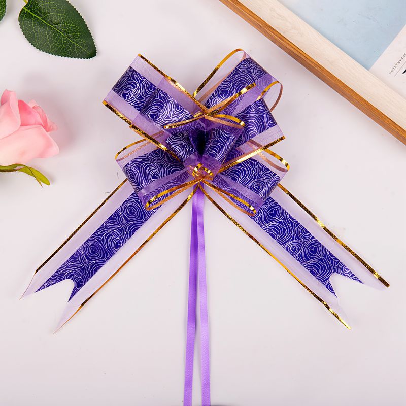 Transfronterizo 50 boda decoración del coche Rosa nieve hilo arco mano-Tirado flor cesta de frutas cinta de embalaje de regalo de Navidad