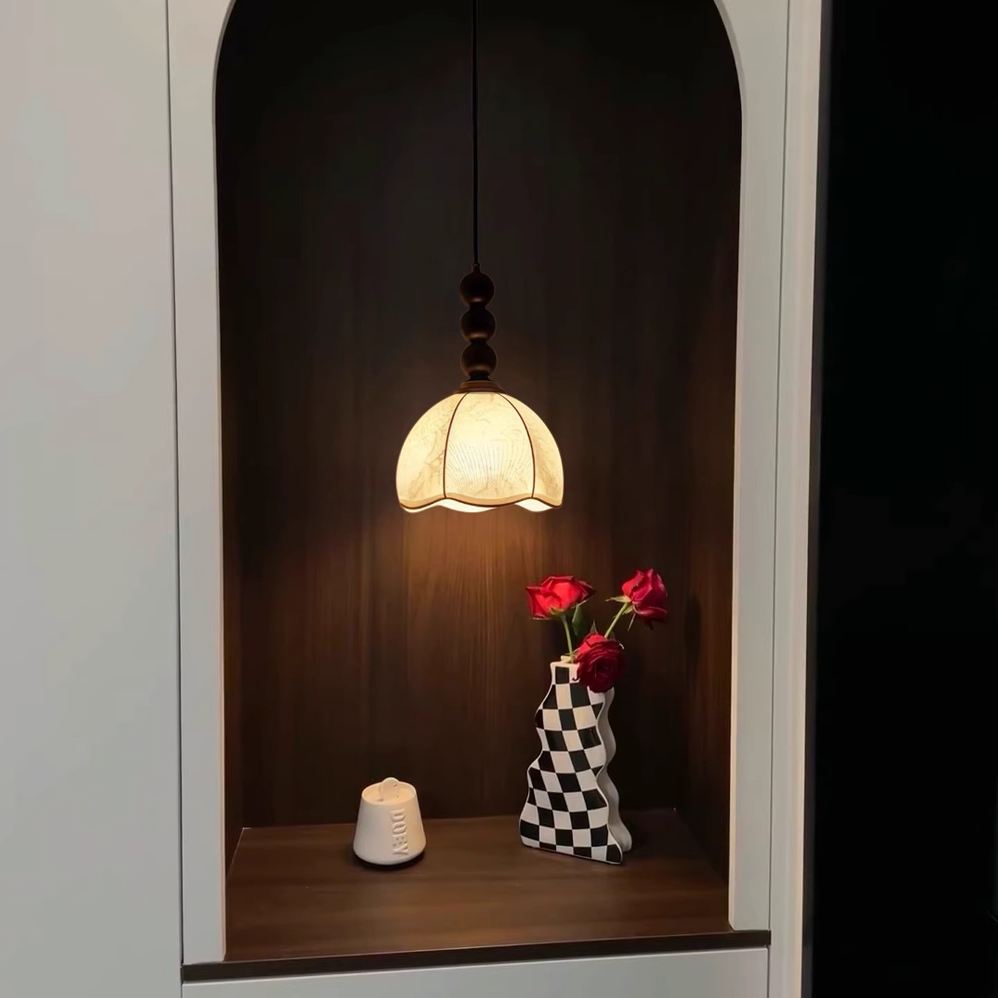 Nuevo estilo medieval dormitorio cabezal de cama puede elevarse retrógrado francés lámpara de puerta de entrada pasillo hotel restaurante lámpara de lámpara