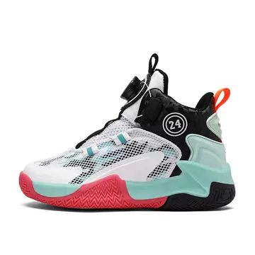 Basketball 2024 rotating button sneakers boys' non-slip shoes wholesale running children's net shoes Breathable spring/summer - ShopShipShake