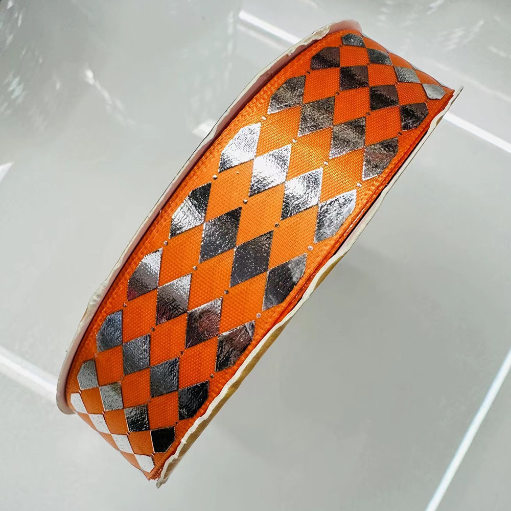 2.5CM cintas de plata en forma de barras de diamante hechas a mano cintas de color DIY Lolita accesorios caja de regalo embalaje al por mayor transfronterizo