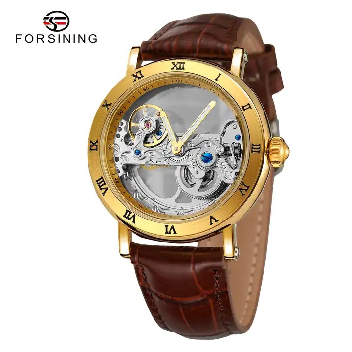 Fusini forsining Fashion Double-sided Hollow Watch Carved Movement Automatic Mechanical Watch_voghion.com