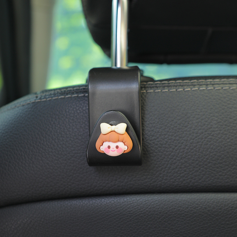 Gargancho de automóvil asiento interior de automóvil trasero multifuncional objeto invisible pequeño gancho de dibujos animados almacenamiento de automóviles artículos de decoración interior