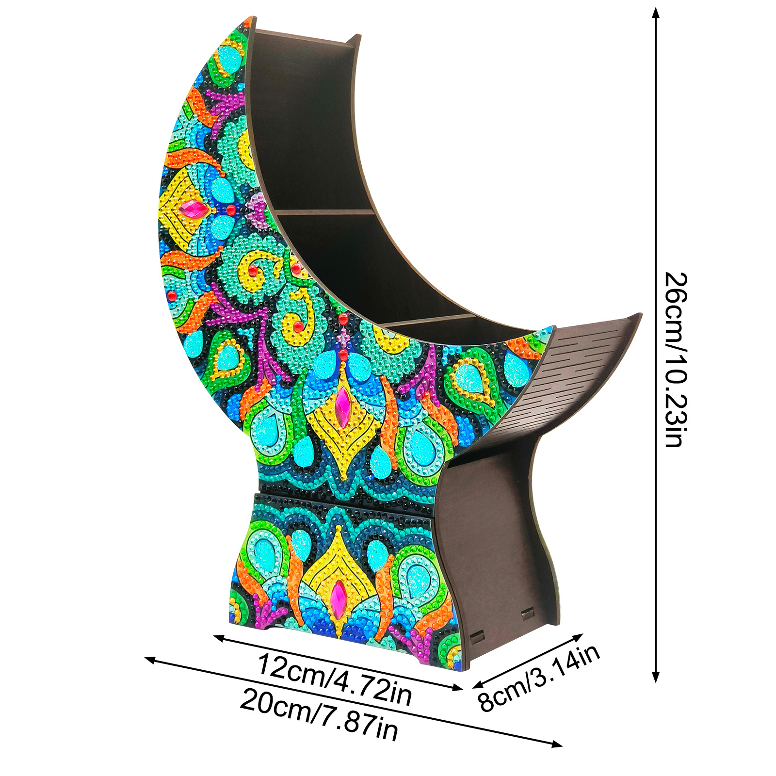 Explosiones transfronterizas de pintura de diamantes hechas a mano DIY caja de almacenamiento de ventilador de luna con cajón decoración de escritorio distribuible